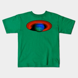 Saturn in Red and Blue Kids T-Shirt